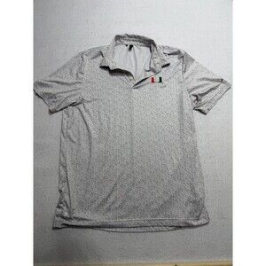 Adidas Miami Hurricanes Golf Polo Shirt Size L Gray Floral Print Canes UM
